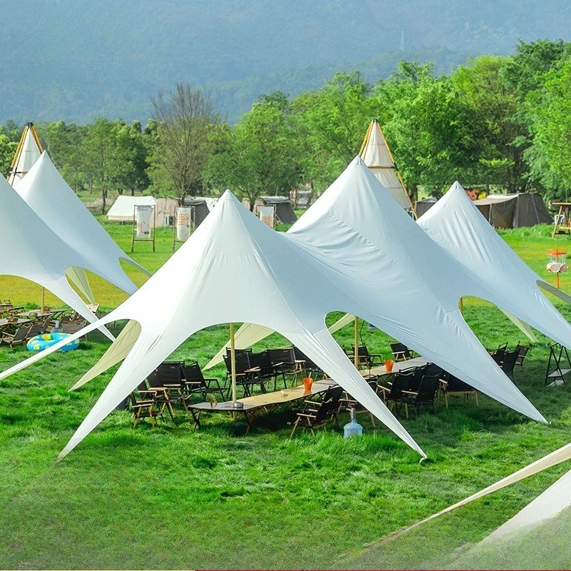 

Large Camp Canopy Shade Tent Outdoor Camping Base Grassland Sun Protection Double-peak Triple-peak Summit Camping Tent