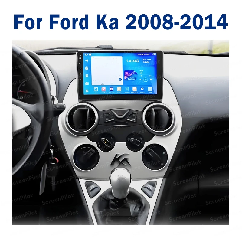 Android 16 For Ford Ka 2008-2014 Car Radio Player Auto Stereo CarPlay Autoradio Touch Screen Wifi 8 Core