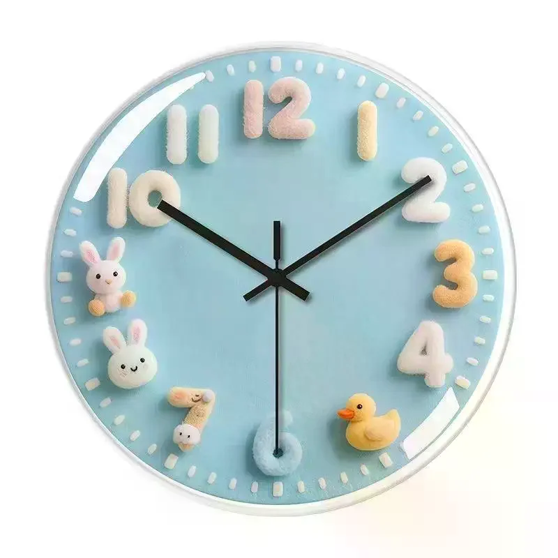 Silent Non-Ticking Cartoon Animal Wall Clock Creative Quartz Design for Bedroom Living Room Home Office Decor