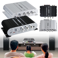 ST-838 HiFi 2.1 Channel Power Amplifier Stereo Bass Sound Amplifier with Subwoofer Output 20Wx2+40W 12V Digital Power Amplifier