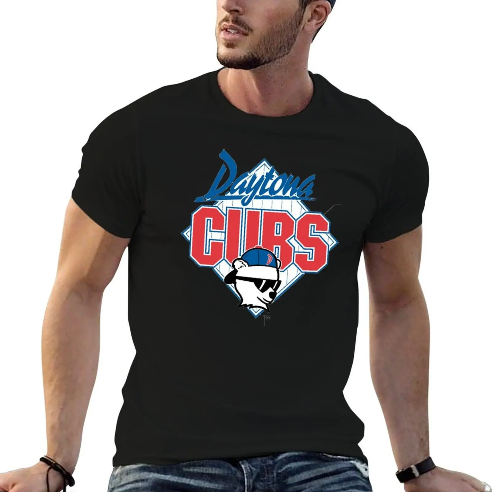 

Daytona Cubs Baseball T-Shirt printed t shirts for man black cotton t-shirt plain for man package T-Shirt