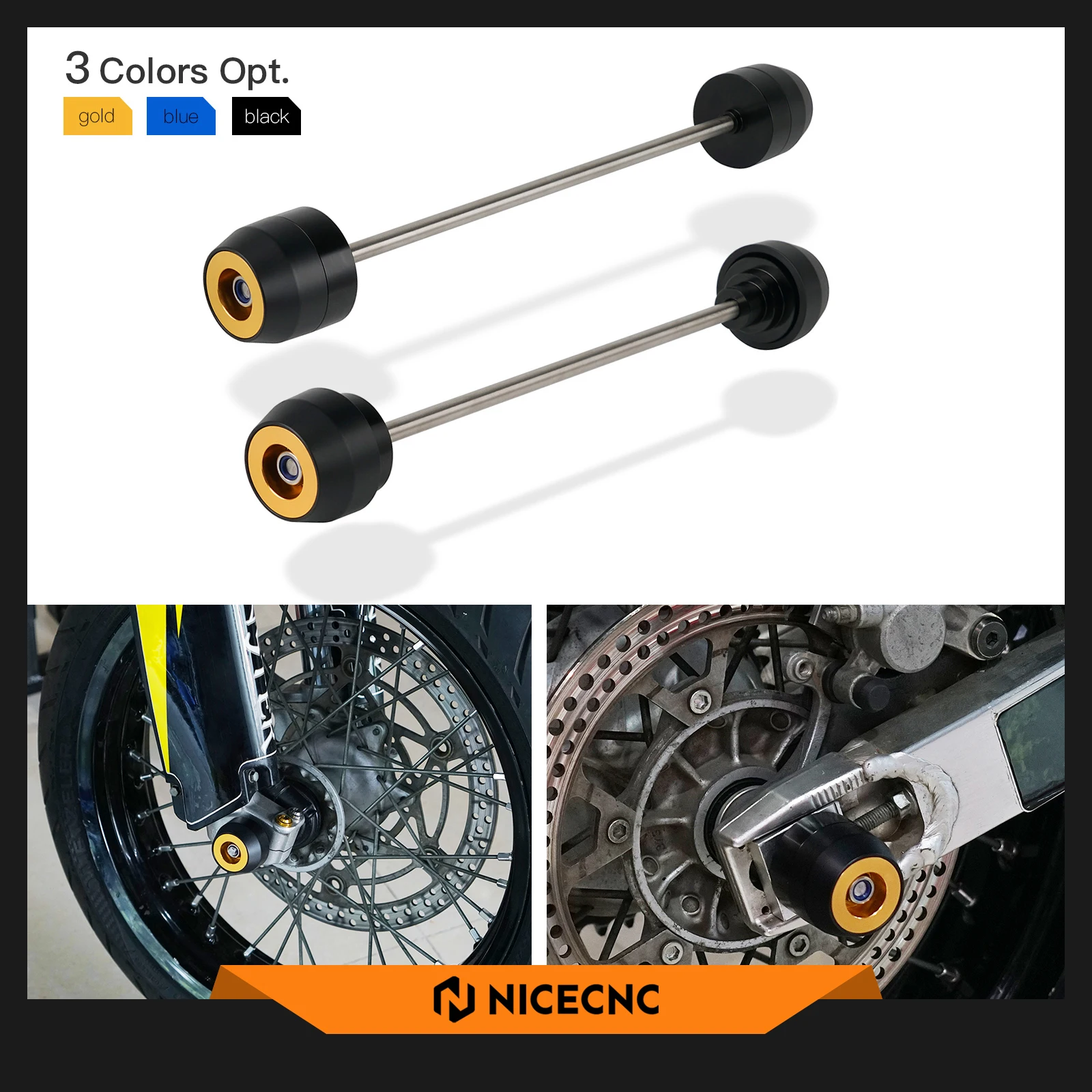 

For Suzuki DRZ400SM 2005-2021 Front Rear Axle Slider Falling Crash Protector Kit DRZ400 DRZ400E DRZ400S DR-Z 400 E S 2000-2021