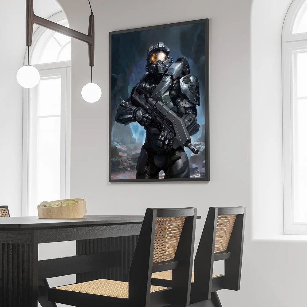 1PC Game H-Halo Cool I-Infinite Poster Self-adhesive Art Waterproof Paper Sticker Coffee House Bar Room Wall Decor