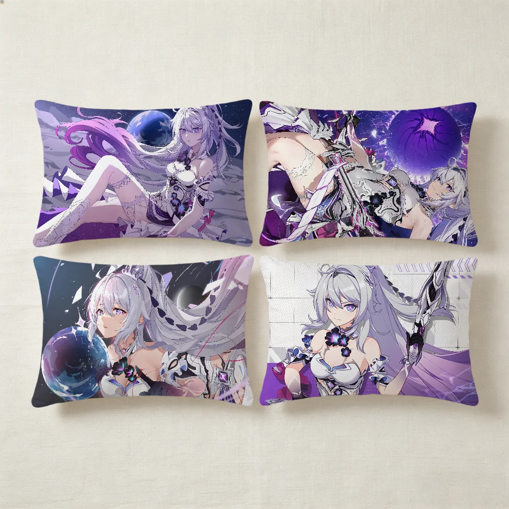 Honkai Impact kiana kaslana cushion cover Rectangle Pillow Cover Home Sofa living Room Dorm bedside hogar Pillowcase party gift