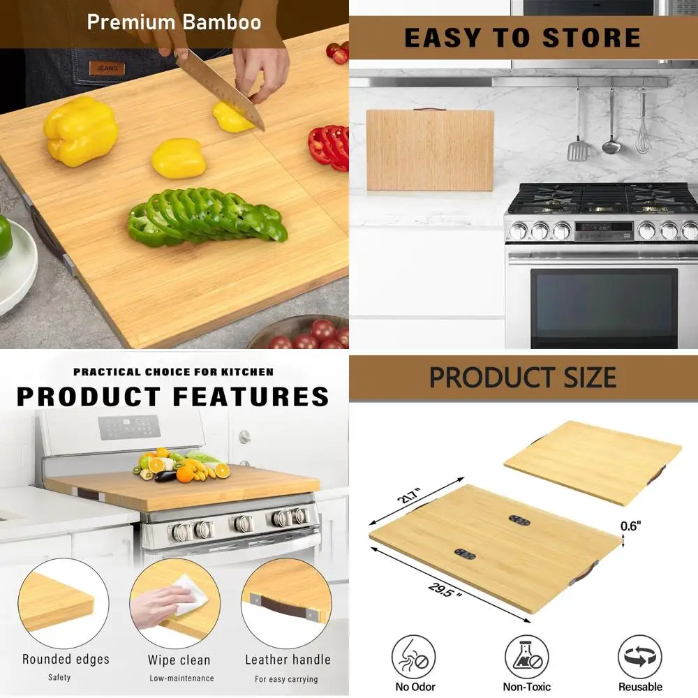

Foldable Bamboo Noodle Board - Electric & Gas Stove Top Cover, RV Stovetop Protector