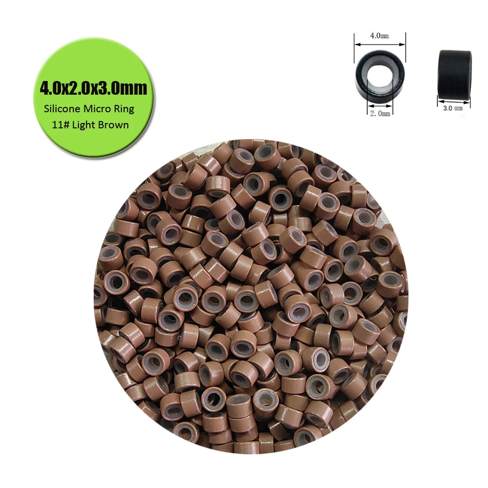 4.0x2.0mm Silicone Micro Ring Silicone NANO Bead Silicone Lined Micro Rings For I Tip Hair Extensions1000units Nano Micro Ring