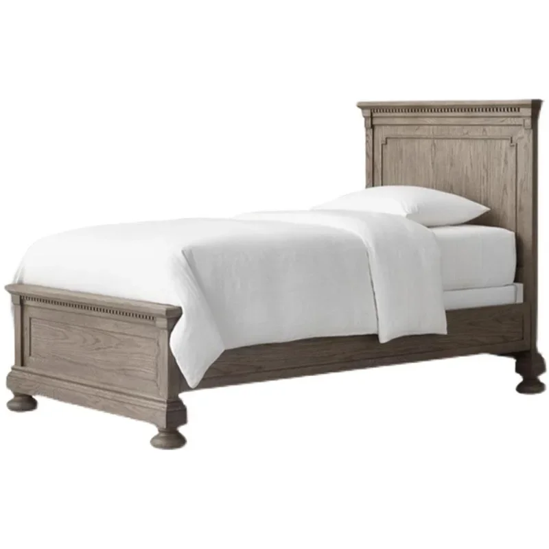 

American retro solid wood children's bed French simple boy and girl single handmade log old small bed