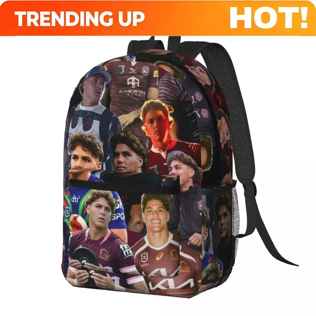 Custom Bag Reece Walsh Nrl Hot Collage Photos Backpack Daypack Large Capacity BookBag School Bag Shoulder Bags For Men Women