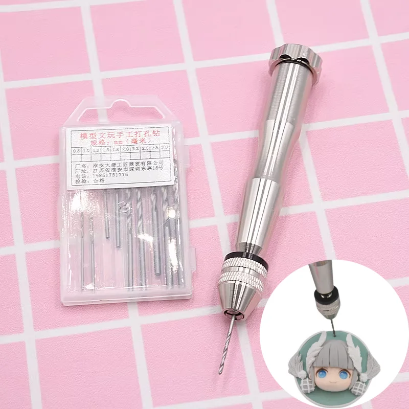 DIY用の小さなドリル穴ドリル、手動穴パンチ、ポリマー粘土イヤリングジュエリー、木製ベース、ハンドツール、0.8-3.0mm