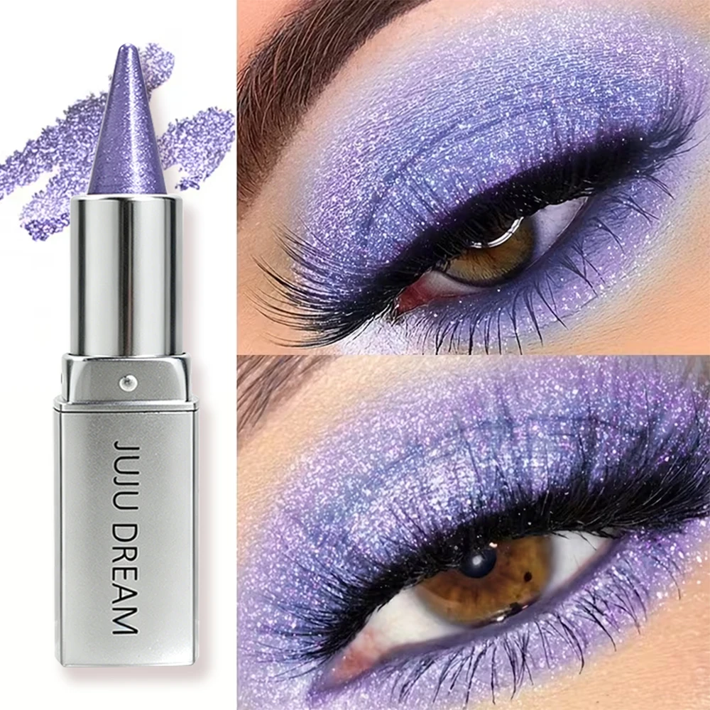 JUJU DREAM Smokey Eyeshadow Stick Shimmer Glitter Matte Purple Eye Makeup Single Long Lasting Waterproof