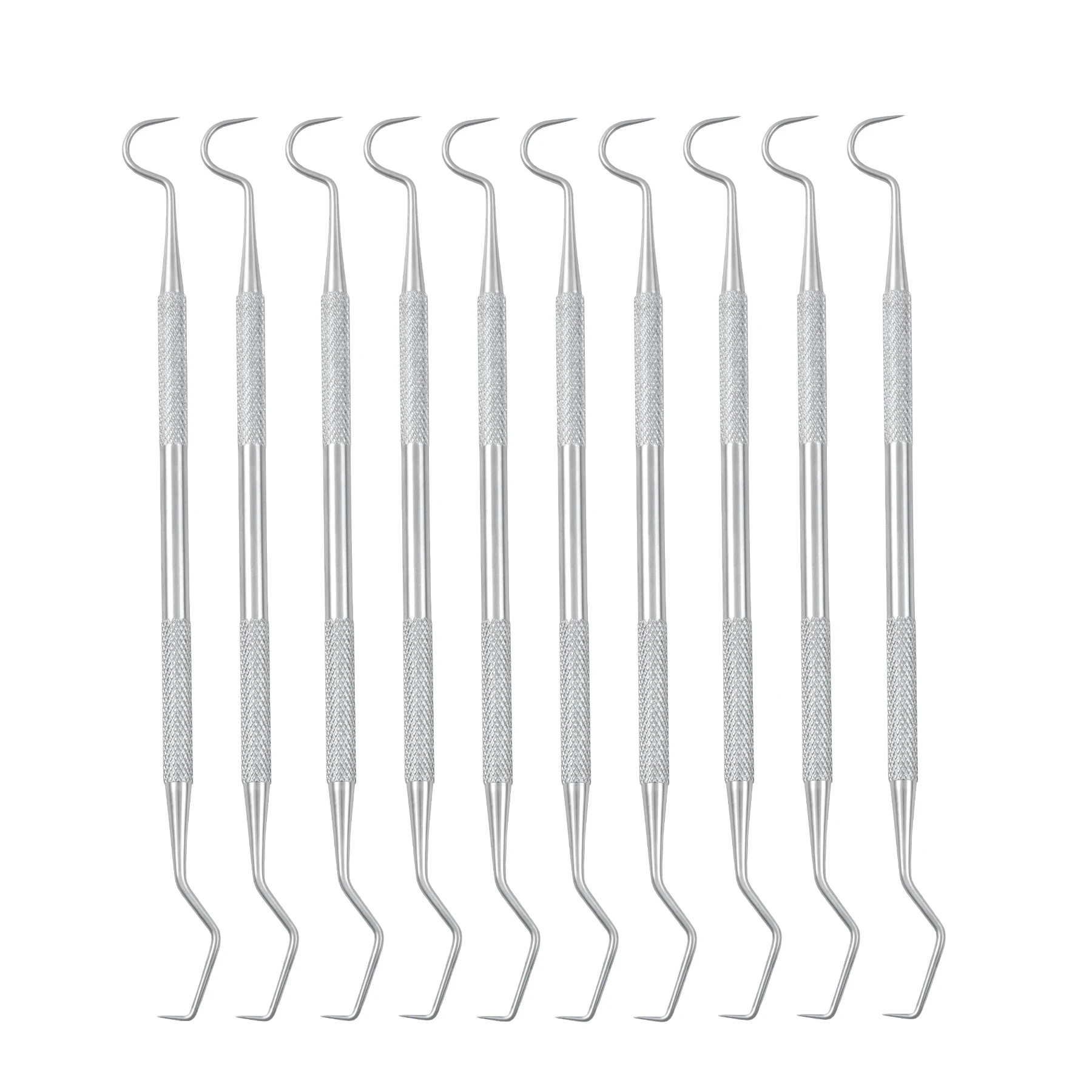 

10PCS Stainless Steel Double Head Dental Tool Dentist Teeth Clean Hygiene Explorer Probe Hook Pick Dentists Instruments