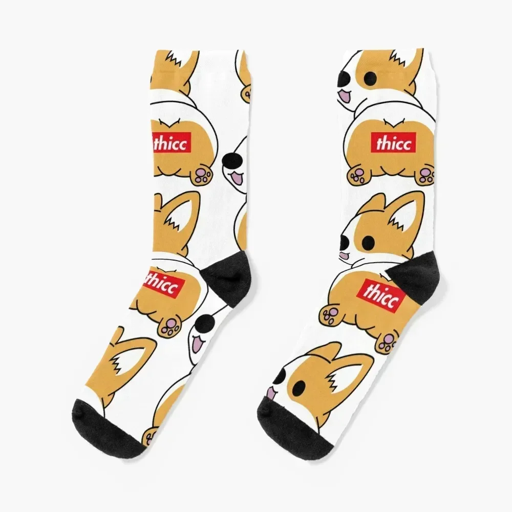 

Thicc Corgi Butt Socks funny sock christmas stocking Sports Wholesale Boy Child Socks Women's