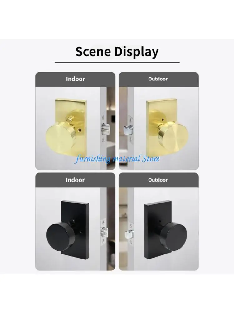 

Y5GD Simple Setups Universal Doorknob Lock Double Sided Door Handle Hardware