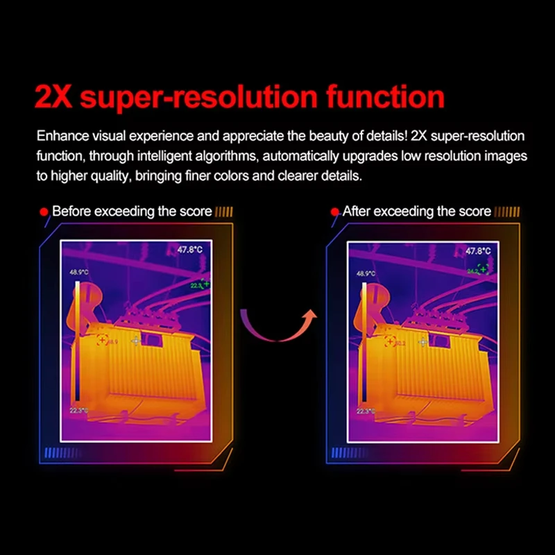 Câmera de imagem térmica UNI-T para telefone UTI380M Câmera térmica infravermelha Super-resolução 400 × 300 pixels Câmera termográfica