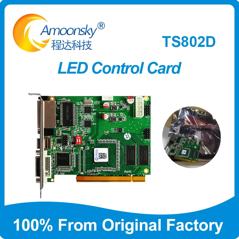 

Original Factory Linsn Sending Card TS802D TS801 Work With RV801 RV801D RV908M32 Two RJ45 Outputs For P3.91 Screen