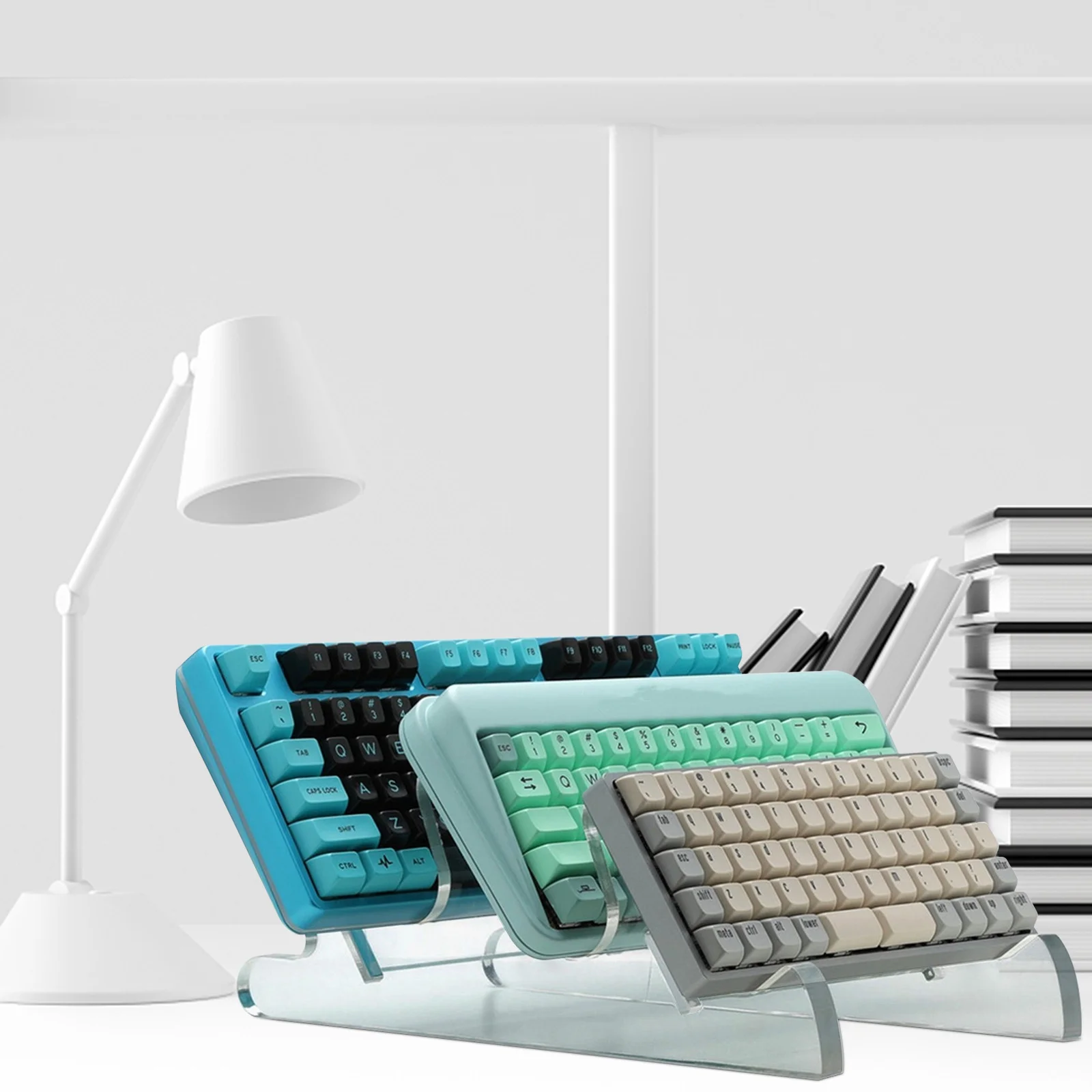 

Acrylic Keyboard Stand 3-Tier Transparent Holder For Mechanical Keyboard Desk Organizer Storage Display Accessory