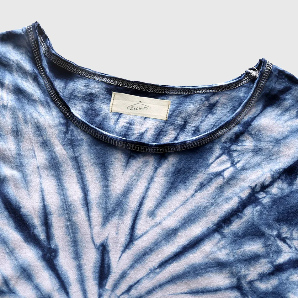 Zecmos Fashion Men Tie-Dye T-Shirt Male Gradient Tie Dye T Shirt Vintage Hip Hop Clothing Mens Tee Shirts Streetwear