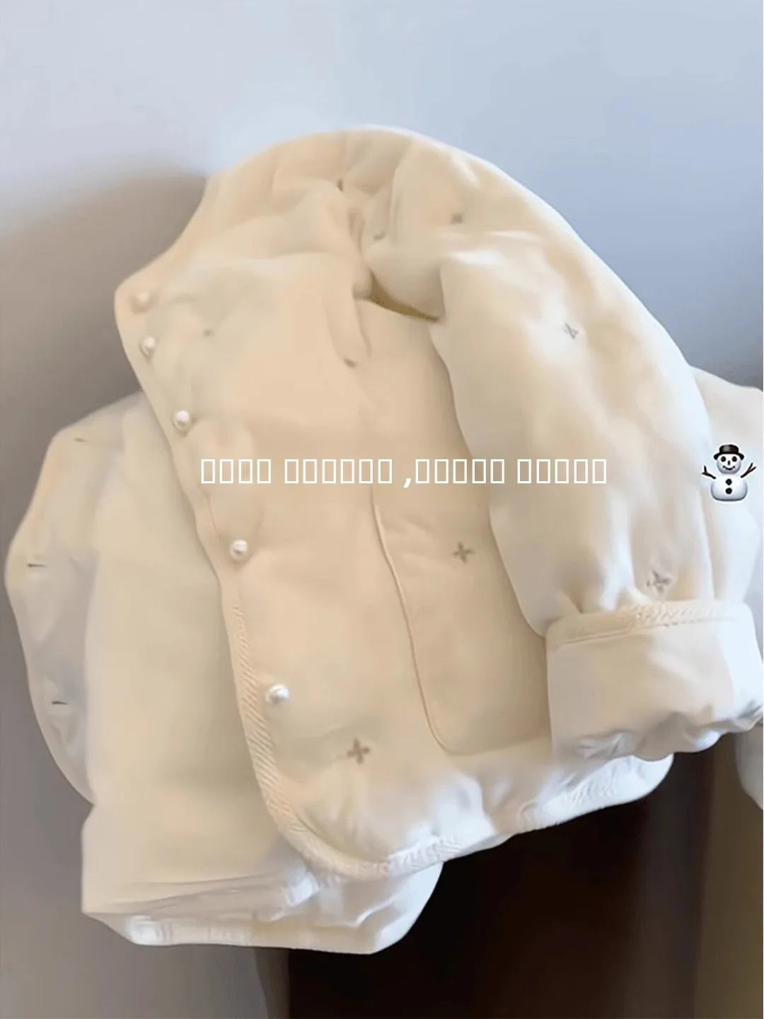 

Thiened Embroidered Pearl Button Cotton Jaet Women's Winter Outerwear Large Size Trendy Korean Sle Long Sve Coat