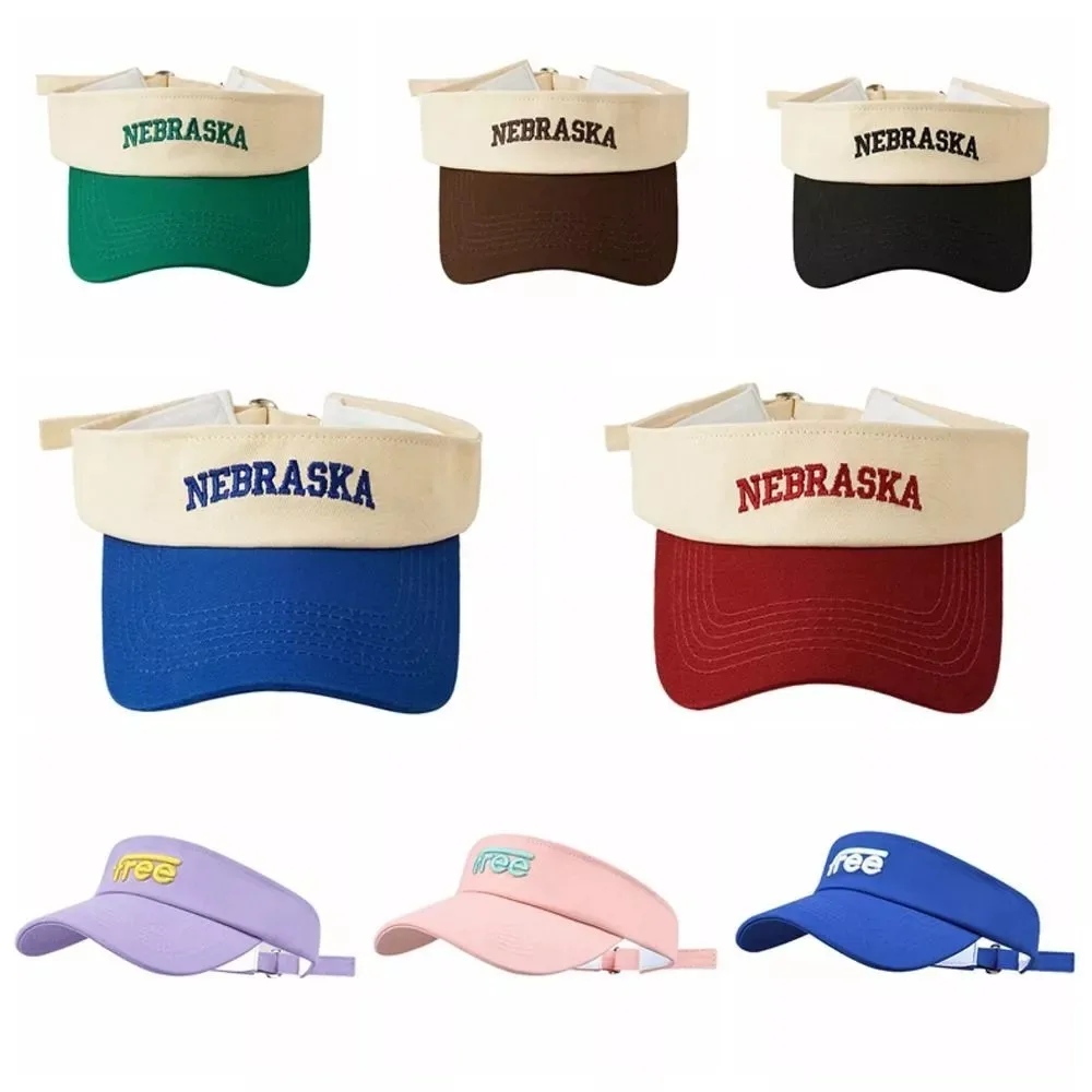 

Adjustable Empty Top Cap New Trendy Summer Sunscreen Hat Sport Casual Letters Baseball Cap