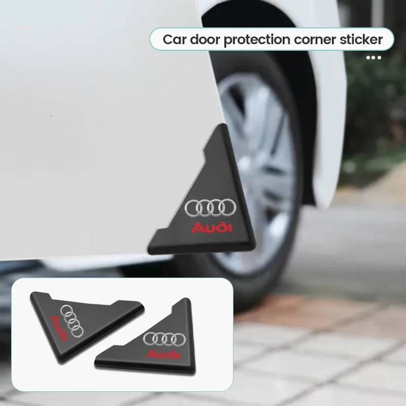 2Pcs Car Door Corner Cover Bumper Crash Anti-Scratch Protection Sticker For Audi S A3 A4 B8 8P 8V A6 C7 A5 Q5 B7 B6 B9 Q7 A1 A7