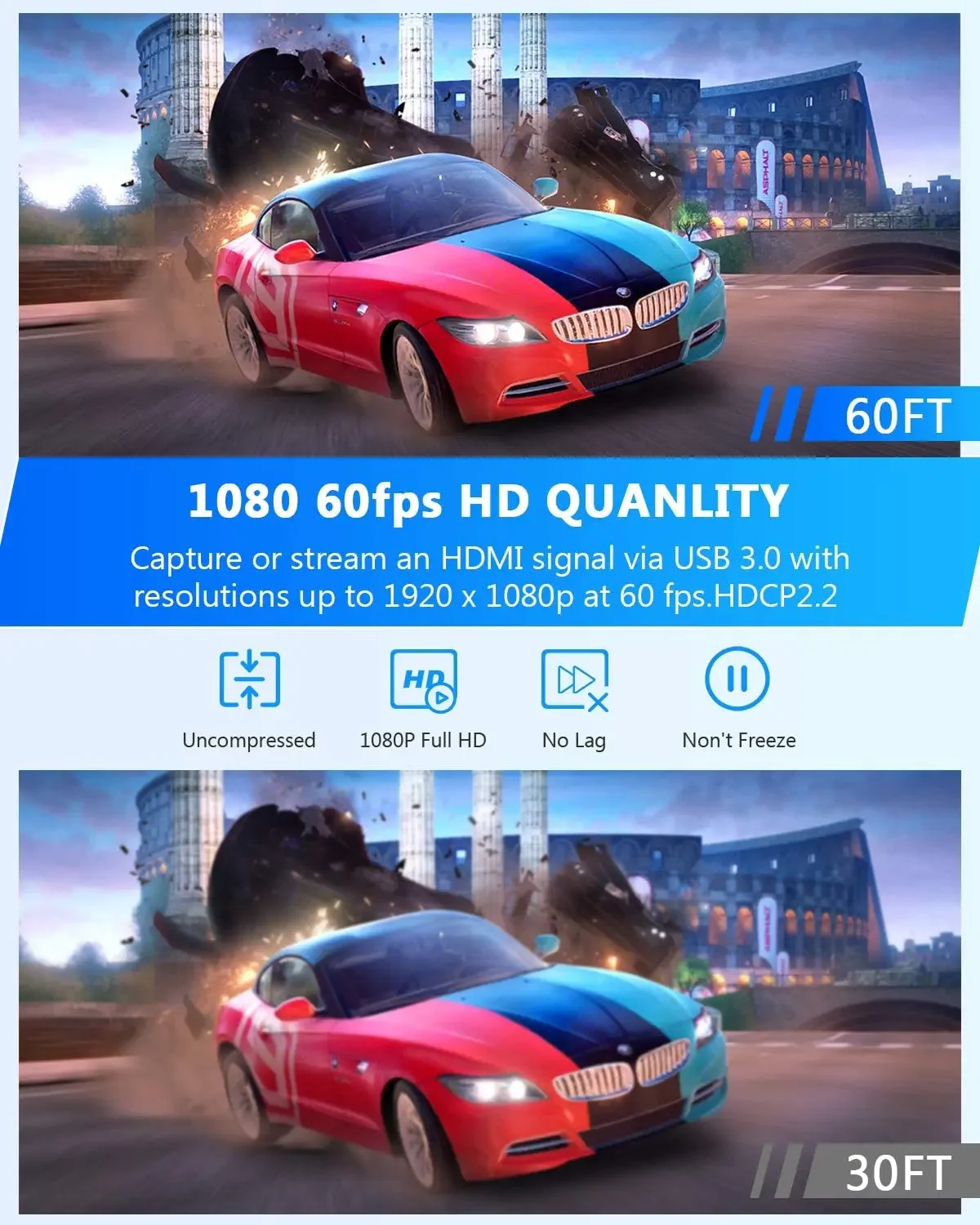 Карта видеозахвата MS2130, 4K, HDMI, USB 3,0, 1080p, 60 кадров/с