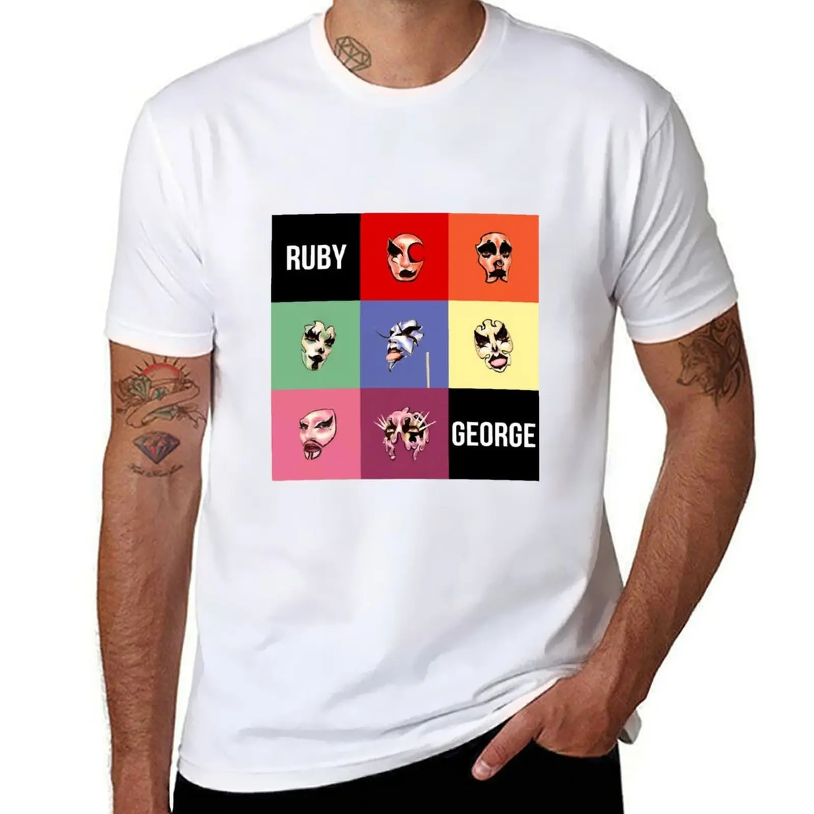 

Ruby George Rainbow Squares T-Shirt t shirt custom print T-Shirt