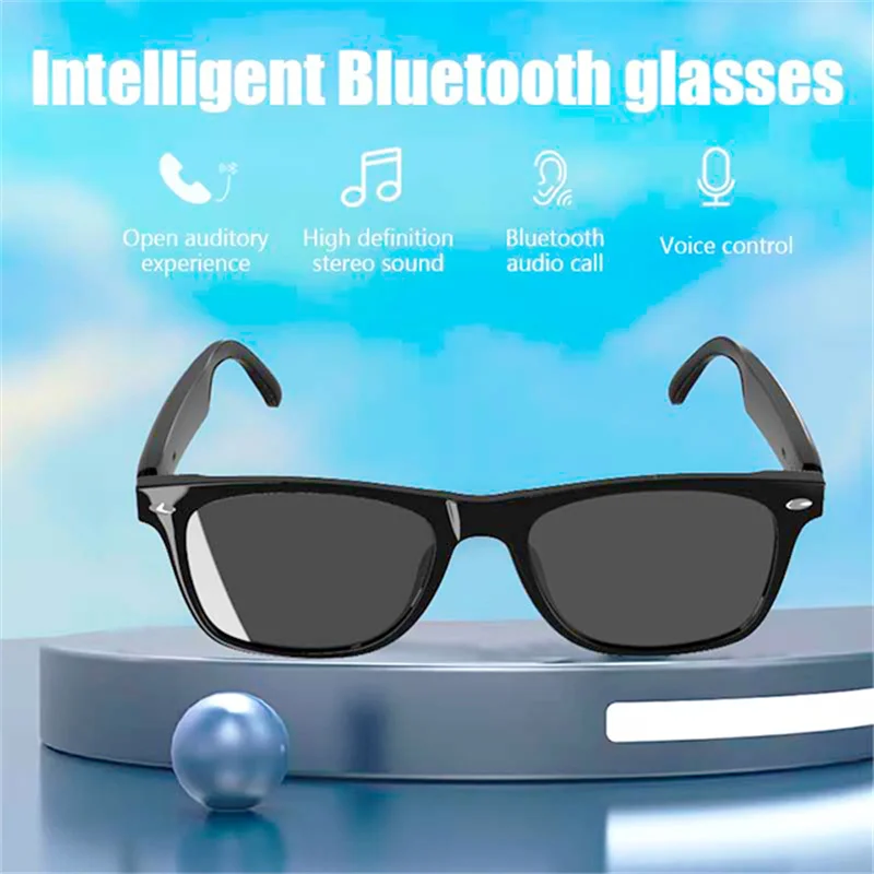 2024 New Men Smart Glasses Headset Wireless Bluetooth 5.0 Sunglasses Outdoor Sport Earphone Calling Music Anti-Blue Eyeglasses