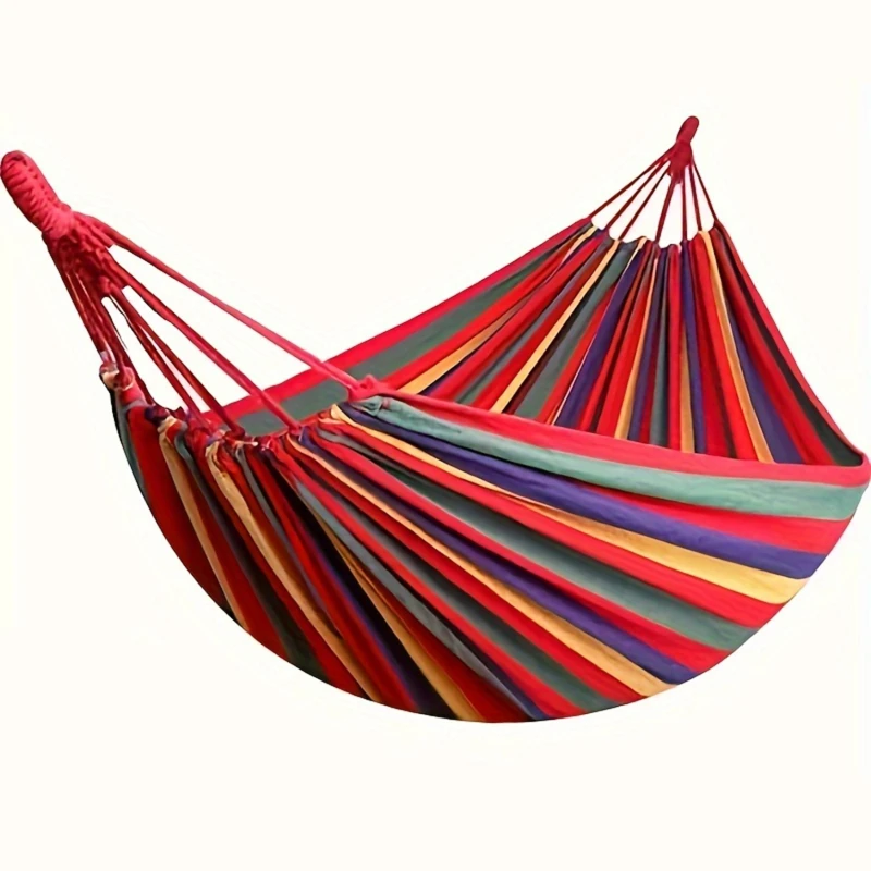 260*80cm Single No Sticks Swing Hammock Comfortable Outdoor Anti-tip Canvas Hammock Safe Sturdy Hammock Set Double Thickening