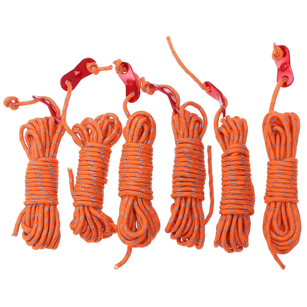 

6 Pack Tent Clothesline Camping Accessories Nylon Cord Rope Reflective Polypropylene Green