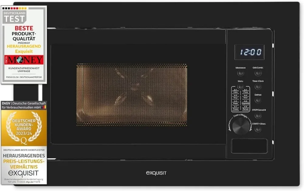 Exquisit® Microondas Empotrado EMW20-DG-020: La Solución Real para Cocinar con Precisión en una Cocina Moderna
