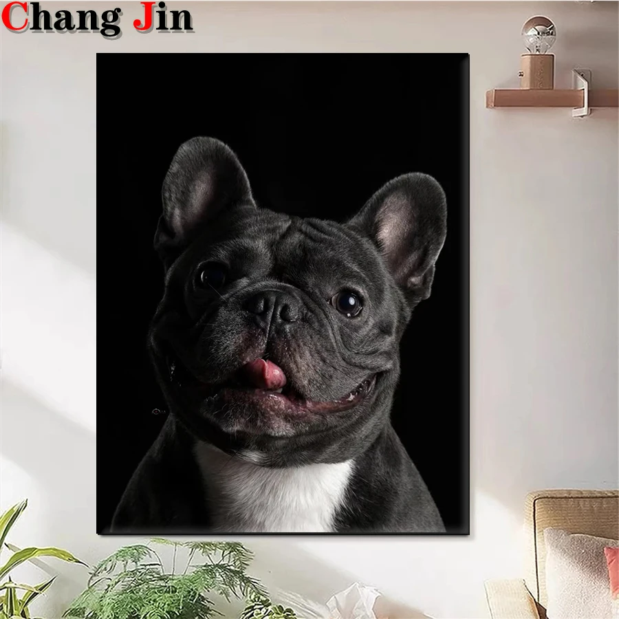 5D Diy Diamond Painting Cool French Bulldog Wear Sunglasses Cross Stitch Animal Dog Diamond Mosaic Embroidery Home Decor Gifts