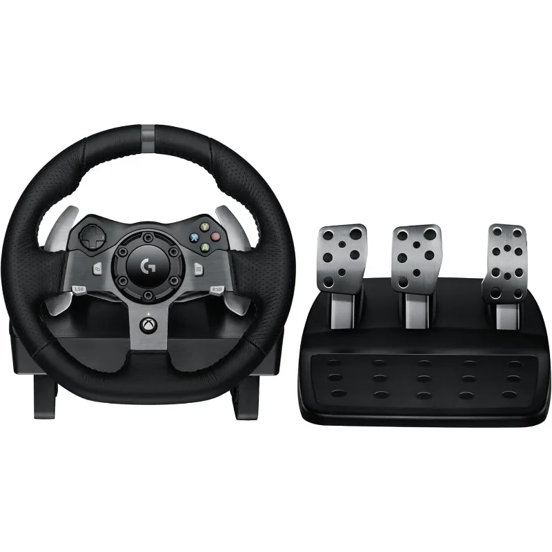 G920 Driving Force Racing Wheel and Floor Pedals, Real Force Feedback, Stainless Steel Paddle Shifters