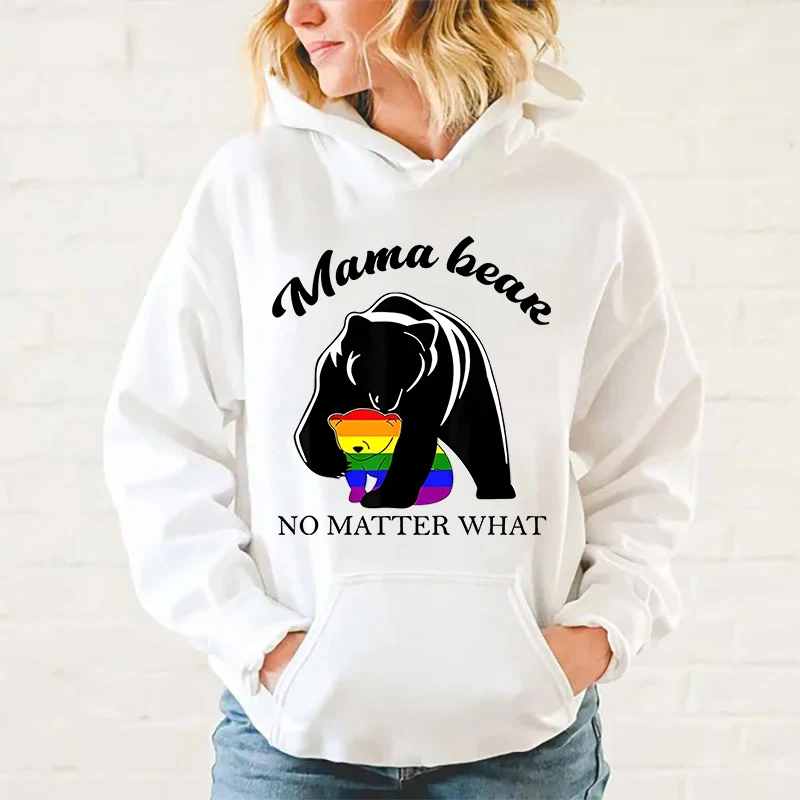 Fashion Hoodies Funny Lgbt Mama Bear Hoodie Harajuku Sweatshirts Women Long Sleeve Clothes