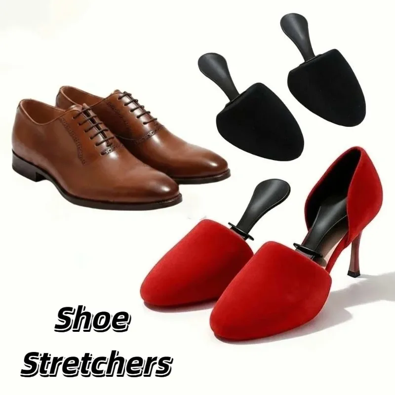 1Pair Flocking PU Foam Shoe Trees Anti Crease Shoe Shapers Plastic Handle Anti Wrinkle Protector for High Heels