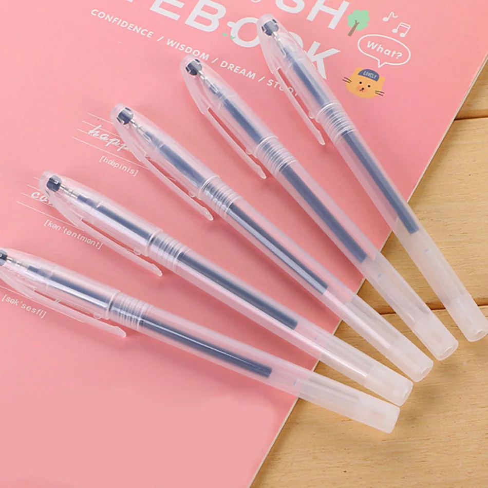 20Pcs/Lot (No ink)New Gel Pen Shell Casing Transparent Ballpoint Pen Cap Minimalist Cheapest Pen Shell Cover