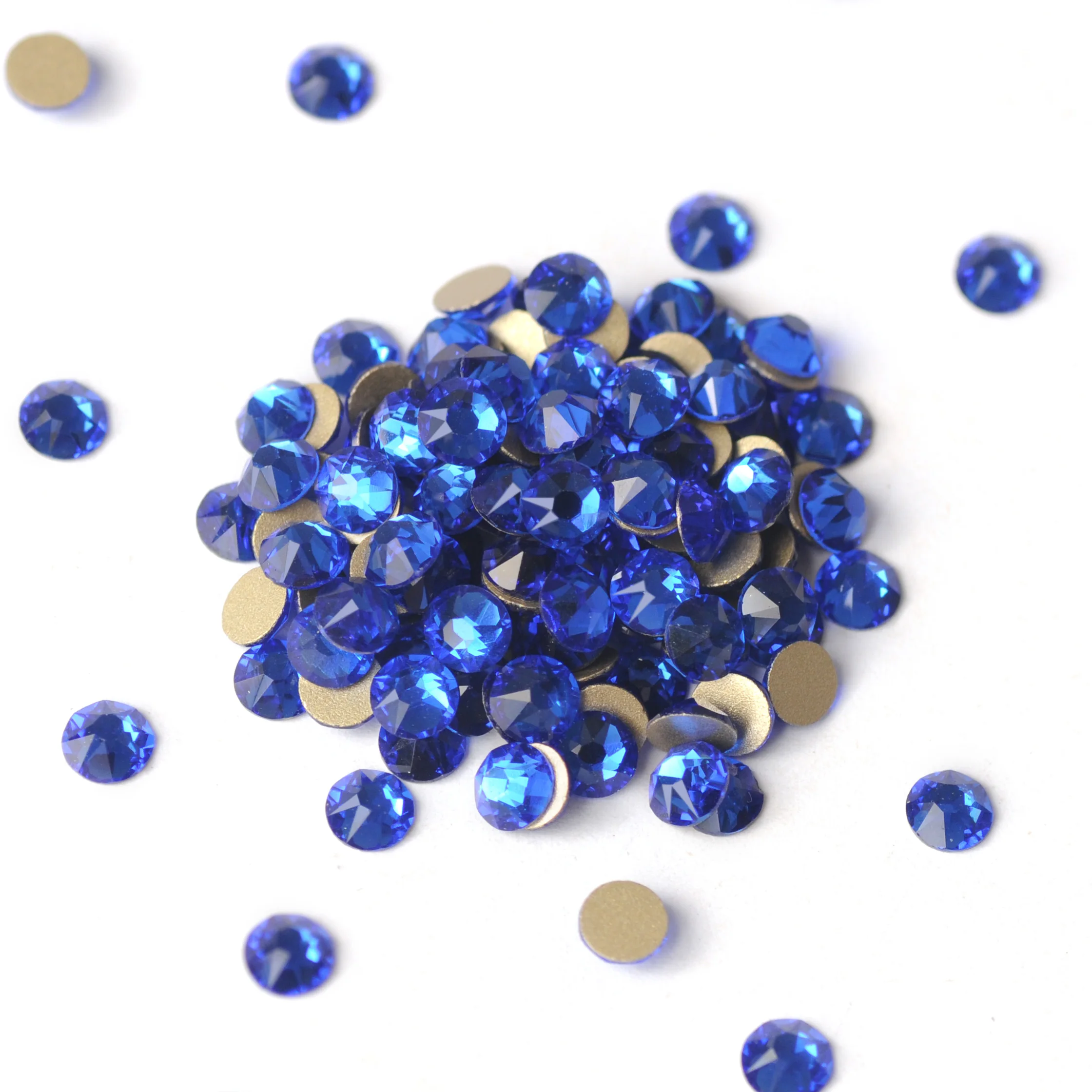 Sapphire 8Big 8Small Non-Hotfix Flatback Strasssteine Glitzer Diamant Strass DIY Nagelkunst & Kleidungszubehör – Detail 4