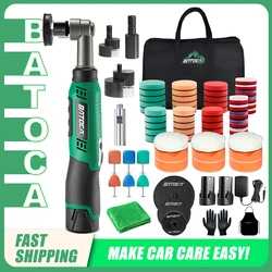 BATOCA S6 Cordless Mini Car Polisher With 2 Heads RO&DA Portable Handle Polishing Machine Kit for Auto Detailing Waxing