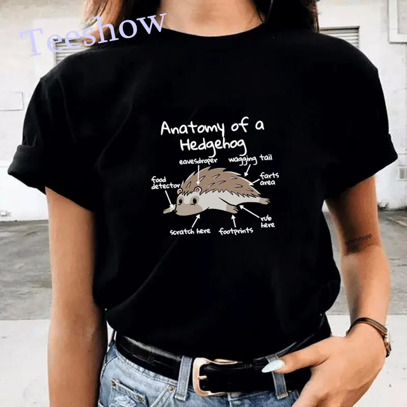 Anatomie Van Een Poodie Vrouwen Kawaii T-shirts Zomer Casual Gedrukt Grappige T-shirt Harajuku Korte Mouw Witte T-shirt Vrouwelijke