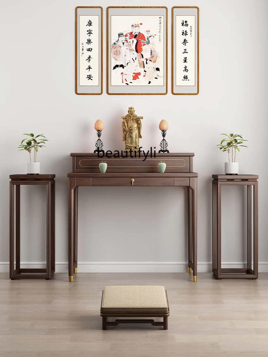

Black Walnut Altar Altar New Chinese Home Prayer Altar Table Table Living Room Incense Burner Table