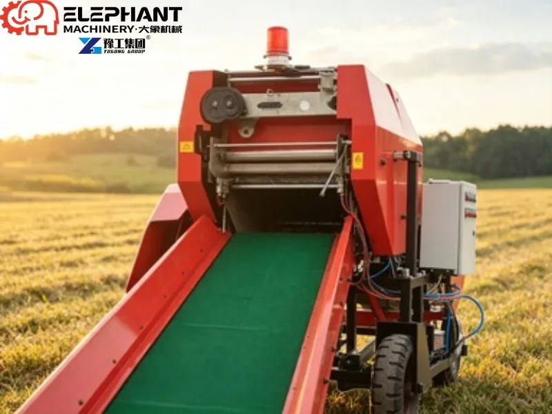Heavy Duty Mini Round Hay Press Baler Grass Straw Silage Packing Machine For Pasture
