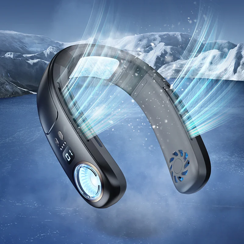 

Полупроводниковый охлаждающий вентилятор большой мощности на шею, зарядка через USB, безлопастной вентилятор для кондиционирования воздуха, уличный портативный подвесной маленький вентилятор на шею