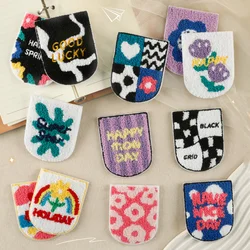 12pcs Aesthetic Towel embroidered Flowers Patches for Clothing, DIY Iron-on Patches, DIY Embroidery Appliques