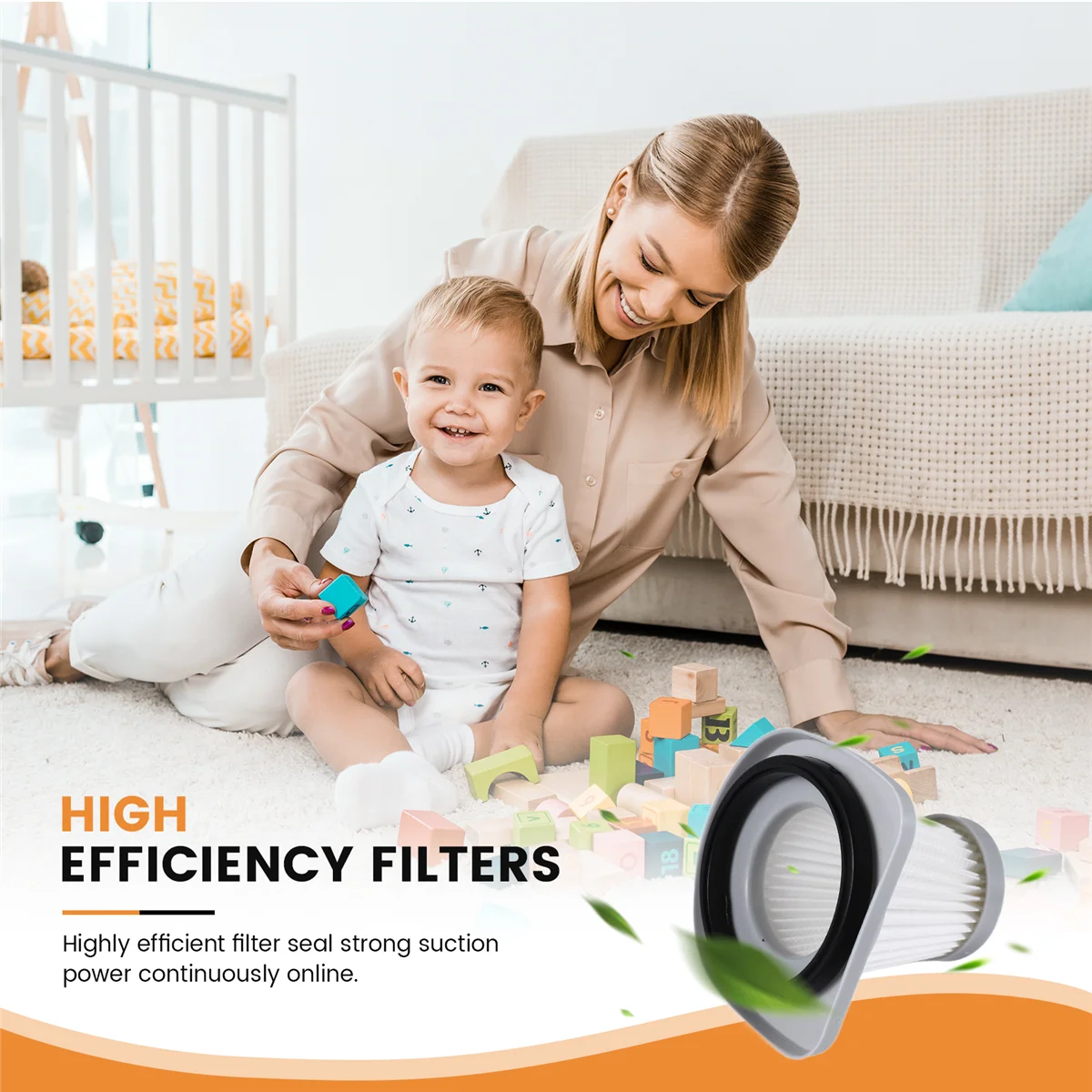 Filtro HEPA para Midea Handheld Aspirador de pó, Acessórios, Haipa Filtro, SC861, SC861A, 5pcs por conjunto