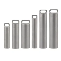 Waterproof Pill Box Titanium Alloy Sealed Capsule Storage Case Keychain Pendants Home Medicine Container Outdoor EDC Tools