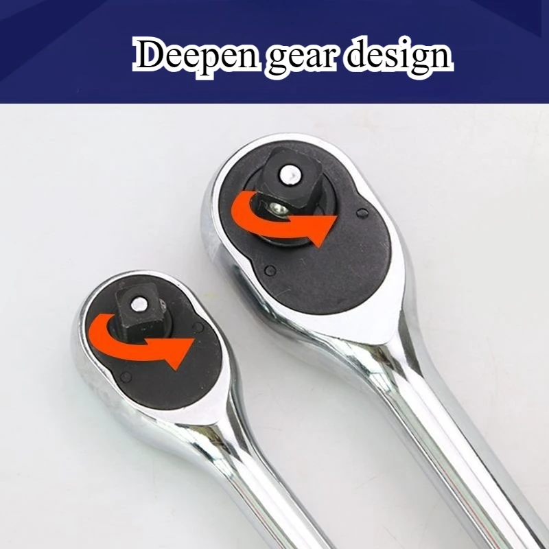 

1pcs Wear-resistant Wrench Time-saving and Labor-saving Auto Repair Tool Set Ratchet Wrench Socket Tool Industrial Rust Proof