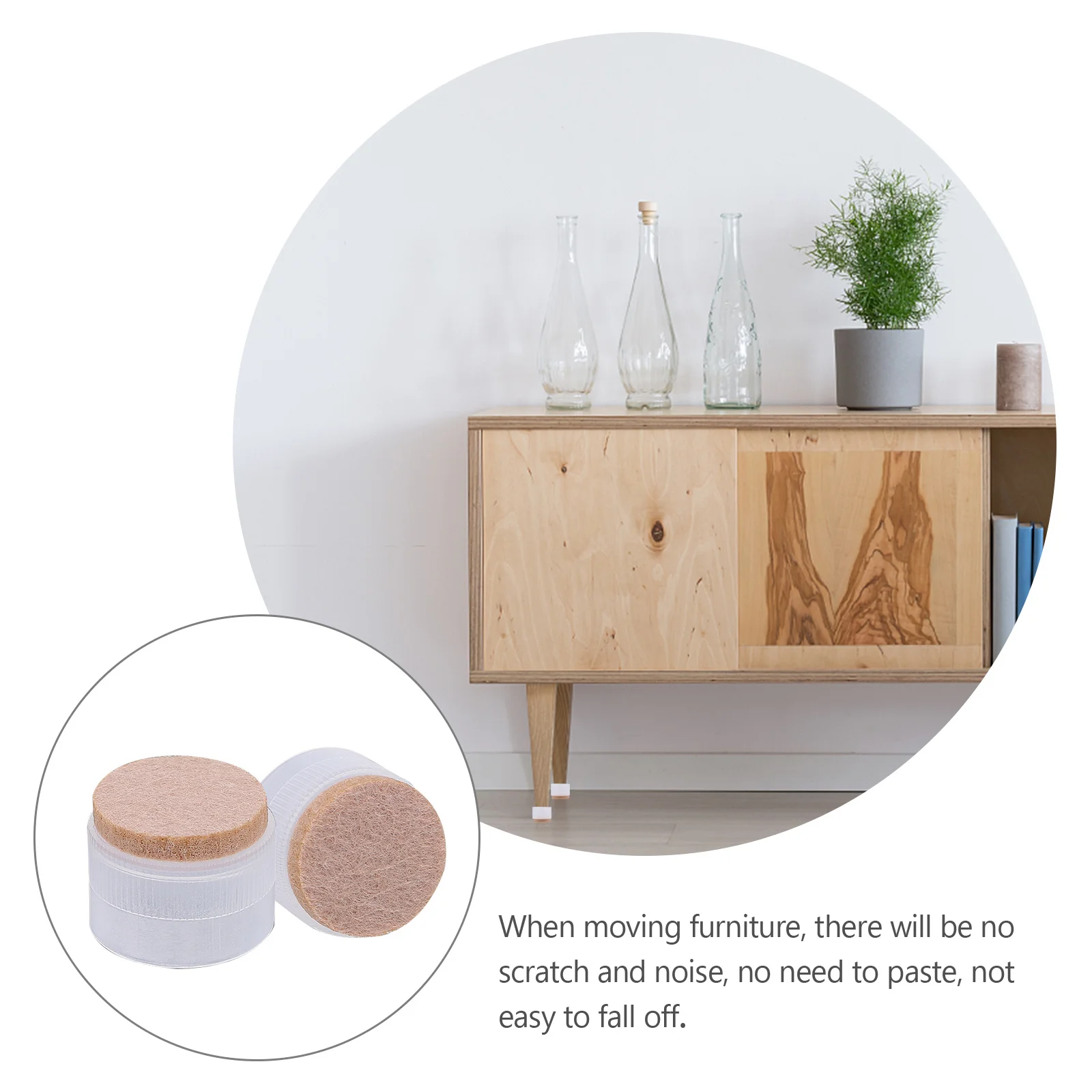 

10Pcs Furniture Footpad Transparent Plastic Felt Chair Leg Caps Non-Skid Floor Protectors for Hard Floors Bedroom Living Room