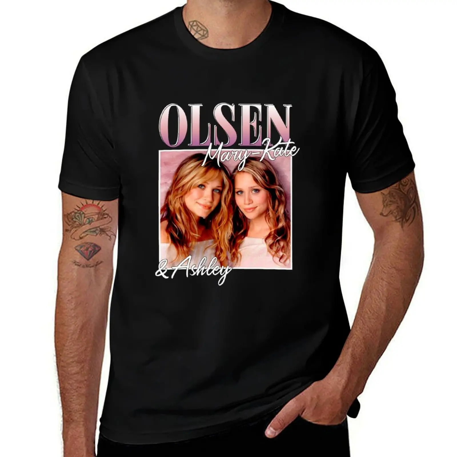 Mary-Kate and Ashley Olsen Vintage 90's T-Shirt anime anime figures fruit of the loom mens t shirts