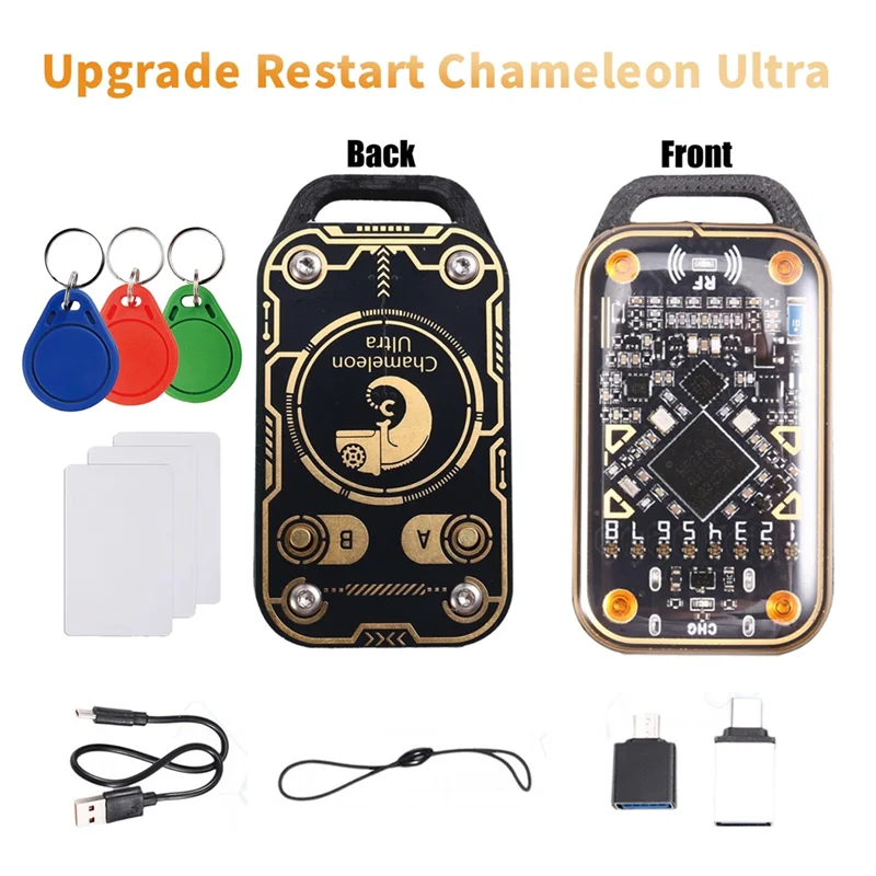 

Эмулятор смарт-карт Chameleon Ultra Upgrade + 3XCUID-карта/брелок RFID-считыватель смарт-чипов 125K 13,56M Дубликатор карт NFC