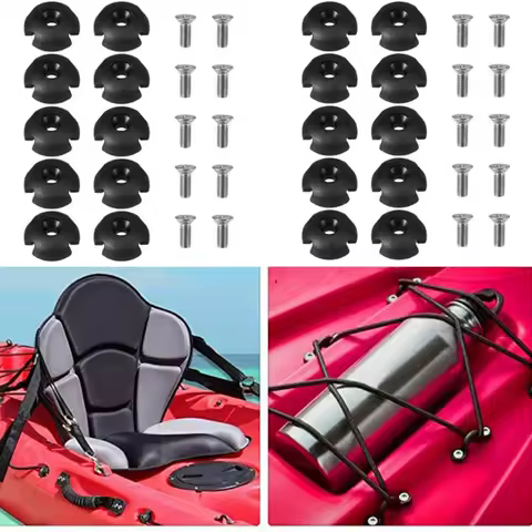 10set High Quality Black Deck Line Guide Slotted Buckles Nylon 31mm Fitting Accessories Parts Kayak Canoe Boat Accessories