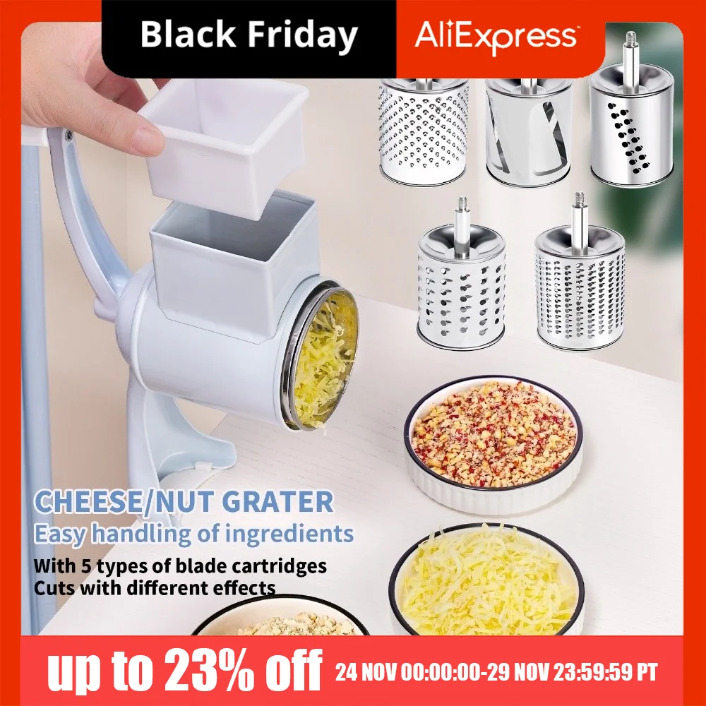 

with Hand Crank Manual Nut Grinder Table Clamp Design Rotary Drum Dried Fruit Crusher Aluminum Alloy Labor Saving